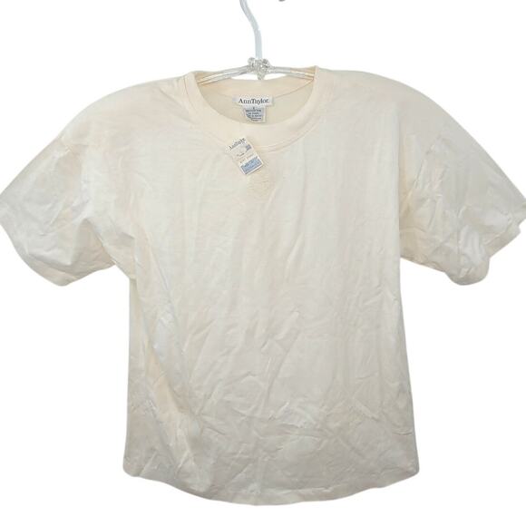 Ann Taylor Vintage Crew Neck Logo Single Stitch Short Sleeve Ladies T Shirt - Picture 1 of 12